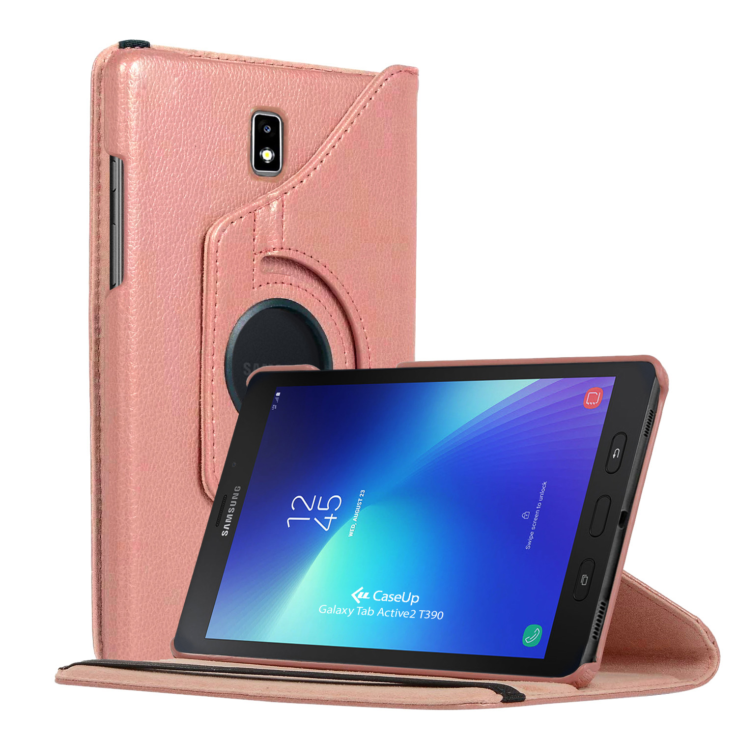 CaseUp Samsung Galaxy Tab Active2 T390 Kılıf 360 Rotating Stand Rose Gold